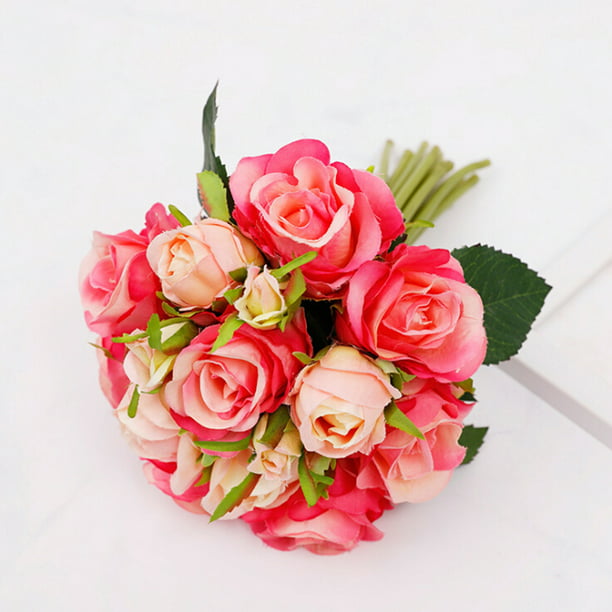 Artificial Rose Flower Foam Head Bouquet Wedding Home Party Festive Decoration